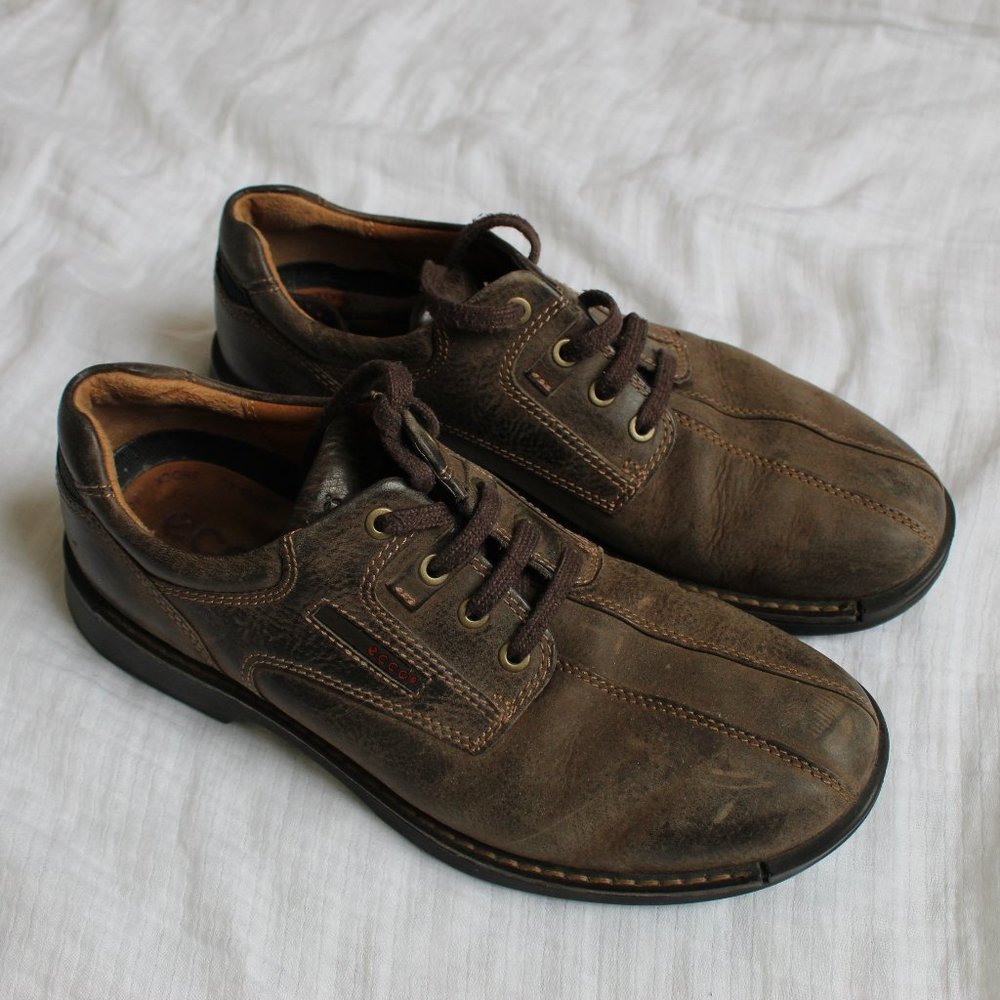 Ecco Men's Fusion Brown Leather Shoe Size 9